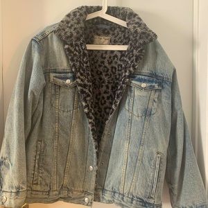 Wool lined denim jacket.